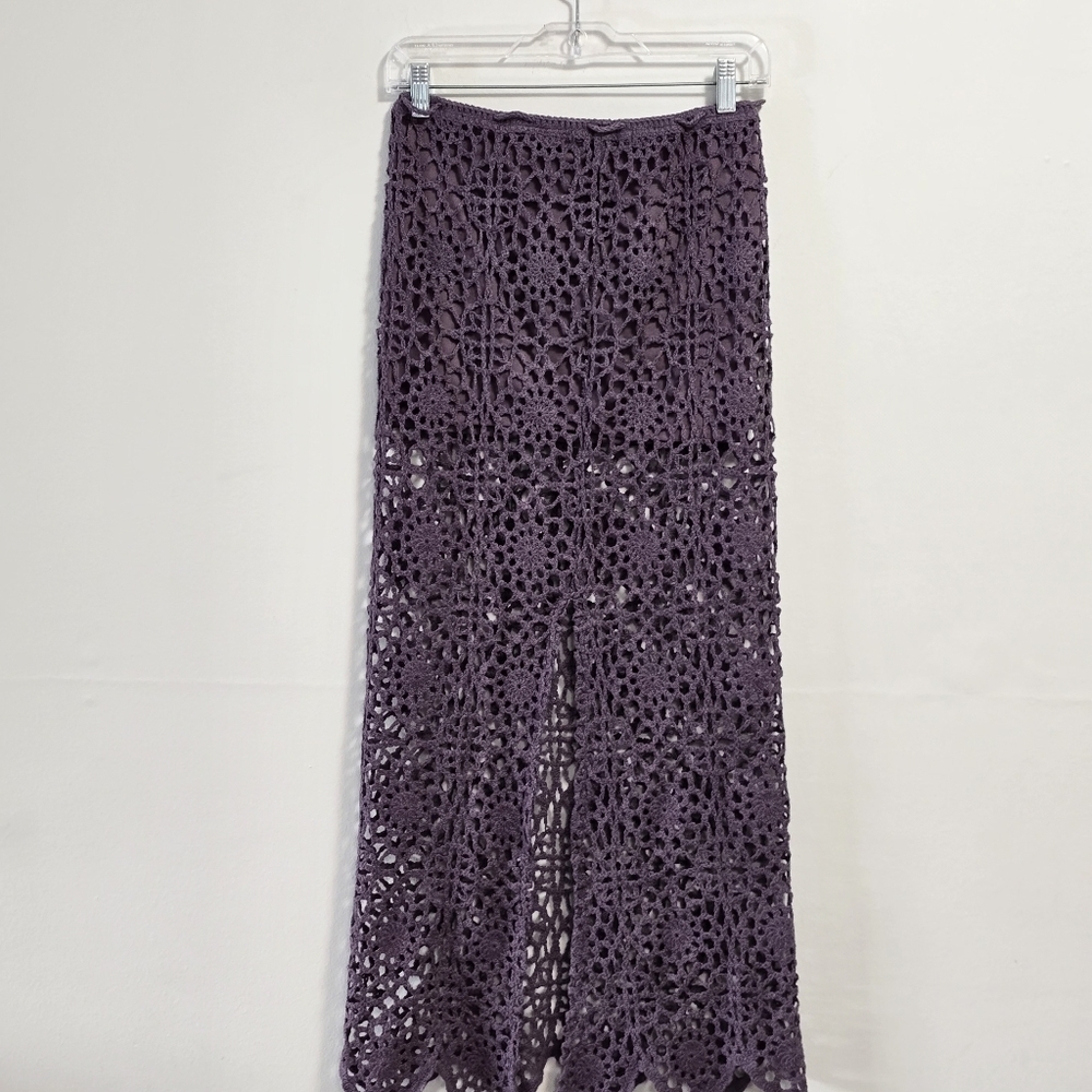 Pull &Bear Elegant Purple Crochet Skirt - Picture 6 of 10